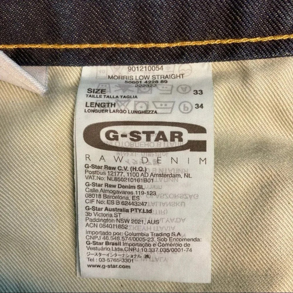 G-STAR RAW Sz 33 D 3301 Button fly 100%  cotton Jeans - Picture 10 of 15